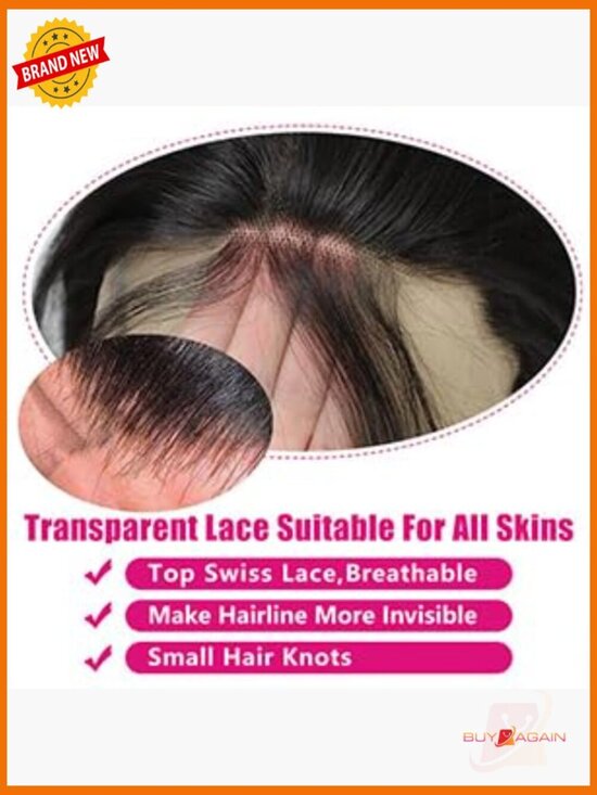 HD Lace Front Human Hair Wig 200% Density Pre Plucked Glueless 13x6 32 Inch main image 5
